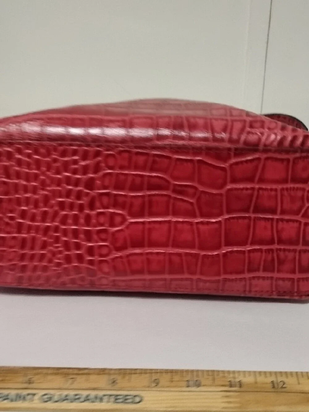 Patricia Nash Novella Frame Red Croc-Embossed Frame Satchel Handbag - Picture 7 of 12